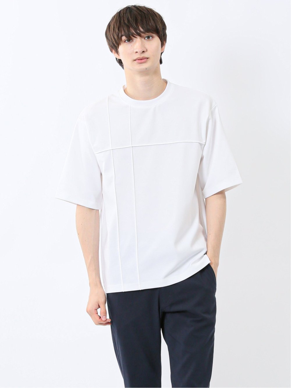 カウラ/kaule ポンチピンタック クルーネック半袖Tシャツ