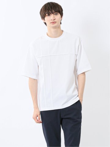 カウラ/kaule ポンチピンタック クルーネック半袖Tシャツ