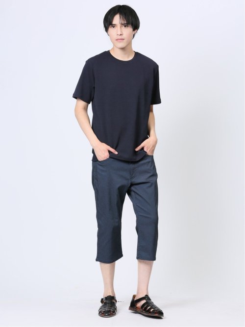 ふくれチェック クルーネック半袖Ｔシャツ