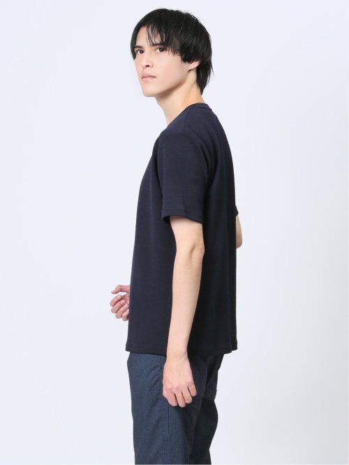 ふくれチェック クルーネック半袖Ｔシャツ