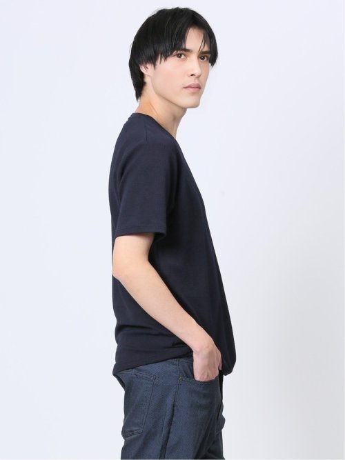 ふくれチェック クルーネック半袖Ｔシャツ