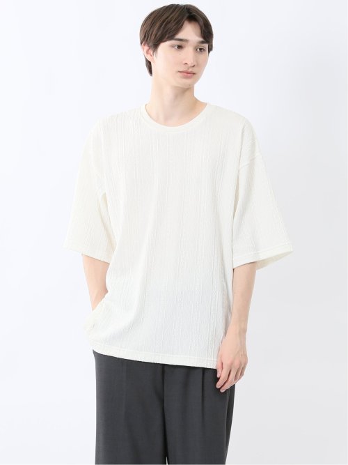 カウラ/kaule ケーブルジャガード クルーネック半袖Tシャツ