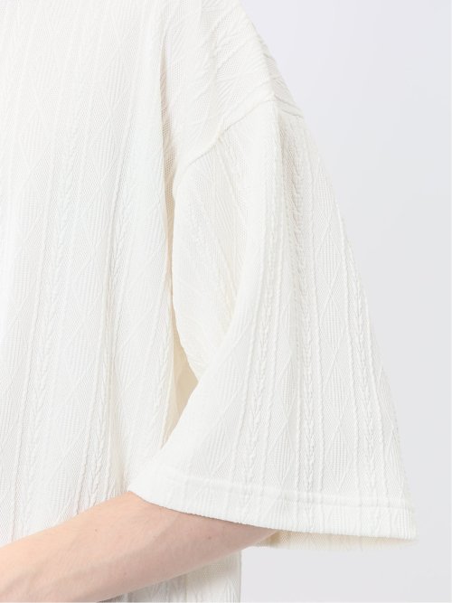 カウラ/kaule ケーブルジャガード クルーネック半袖Tシャツ