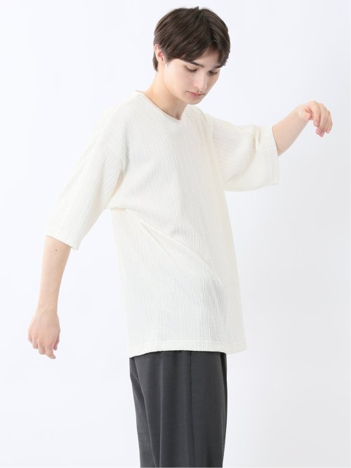 カウラ/kaule ケーブルジャガード クルーネック半袖Tシャツ