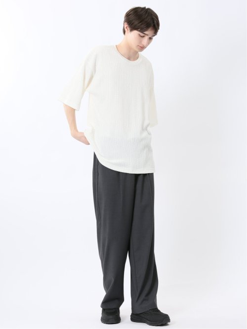 カウラ/kaule ケーブルジャガード クルーネック半袖Tシャツ