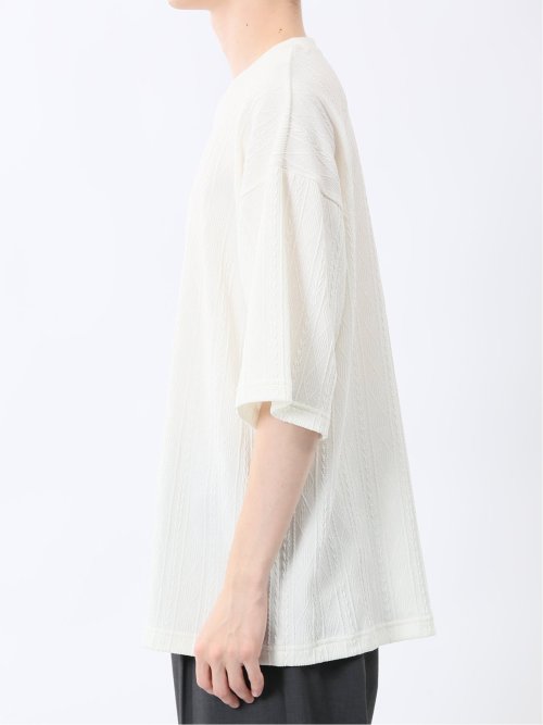 カウラ/kaule ケーブルジャガード クルーネック半袖Tシャツ