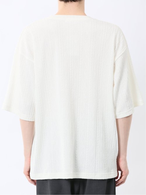 カウラ/kaule ケーブルジャガード クルーネック半袖Tシャツ