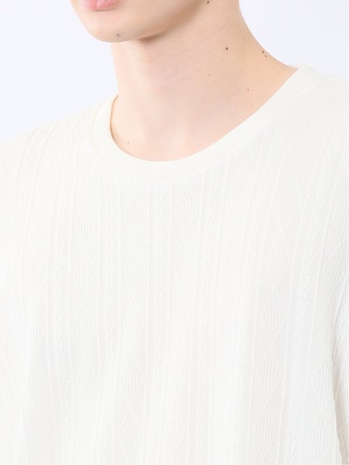 カウラ/kaule ケーブルジャガード クルーネック半袖Tシャツ