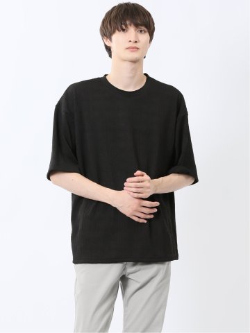 カウラ/kaule ケーブルジャガード クルーネック半袖Tシャツ
