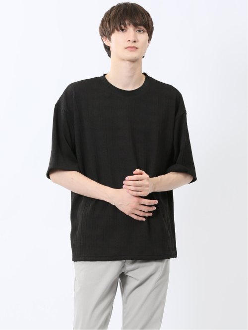カウラ/kaule ケーブルジャガード クルーネック半袖Tシャツ
