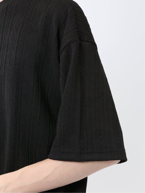 カウラ/kaule ケーブルジャガード クルーネック半袖Tシャツ