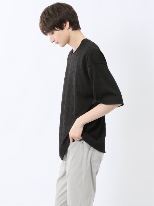 カウラ/kaule ケーブルジャガード クルーネック半袖Tシャツ