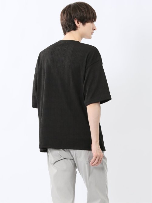 カウラ/kaule ケーブルジャガード クルーネック半袖Tシャツ