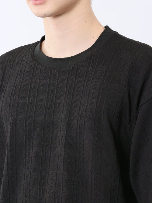 カウラ/kaule ケーブルジャガード クルーネック半袖Tシャツ