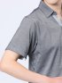 シャンブレー鹿の子 スキッパー半袖ポロシャツ