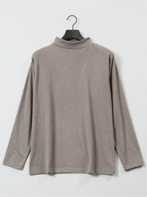 ストレッチ起毛 モックネック 長袖Tシャツ