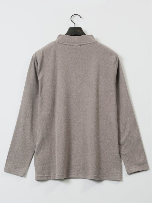 ストレッチ起毛 モックネック 長袖Tシャツ