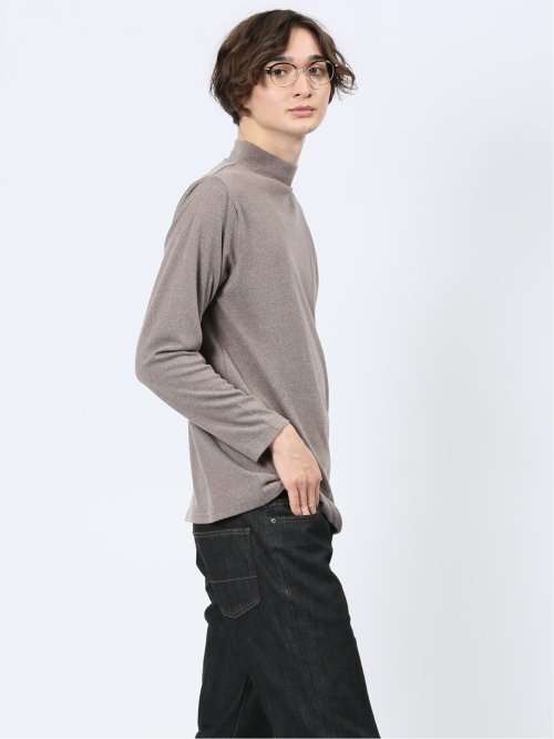 ストレッチ起毛 モックネック 長袖Tシャツ