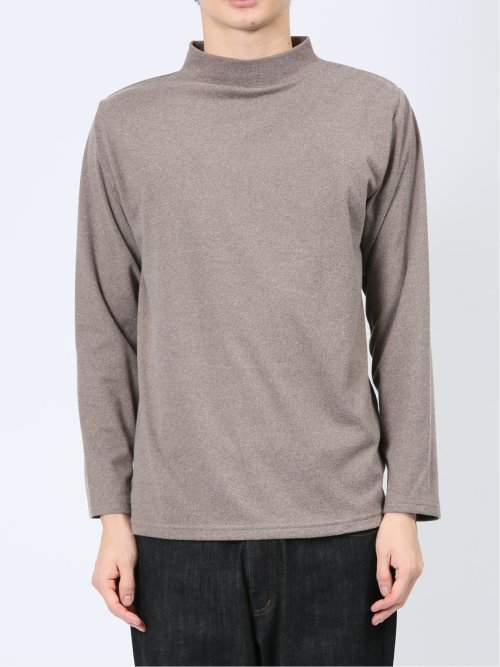 ストレッチ起毛 モックネック 長袖Tシャツ
