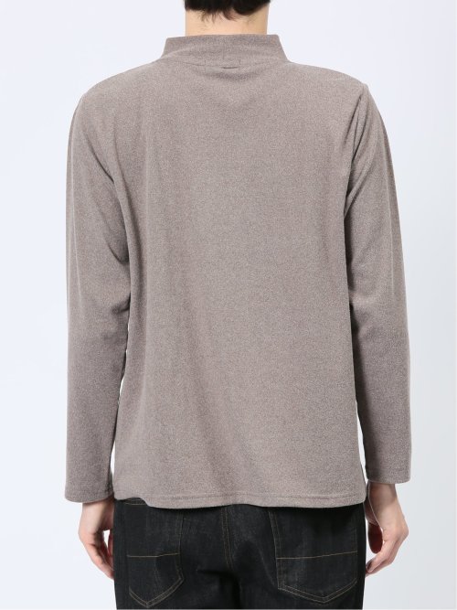 ストレッチ起毛 モックネック 長袖Tシャツ