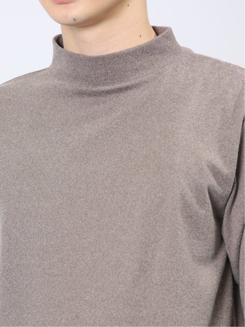 ストレッチ起毛 モックネック 長袖Tシャツ