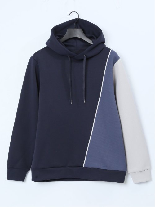 SOFT CUSHION 切替長袖プルパーカー