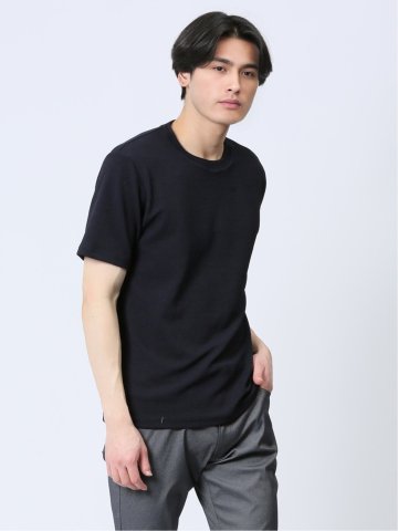 ふくれチェック クルーネック半袖Ｔシャツ