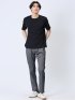 ふくれチェック クルーネック半袖Ｔシャツ
