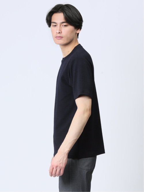 ふくれチェック クルーネック半袖Ｔシャツ