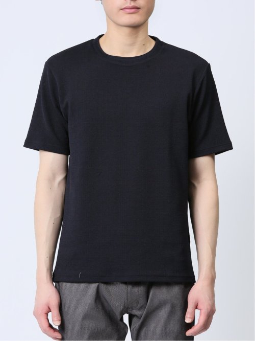 ふくれチェック クルーネック半袖Ｔシャツ