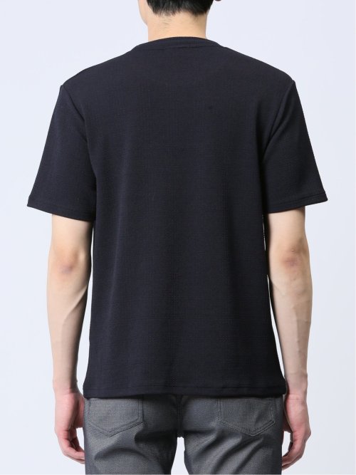 ふくれチェック クルーネック半袖Ｔシャツ