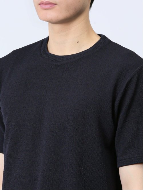 ふくれチェック クルーネック半袖Ｔシャツ