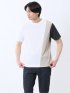 ポンチ配色 クルーネック半袖Tシャツ