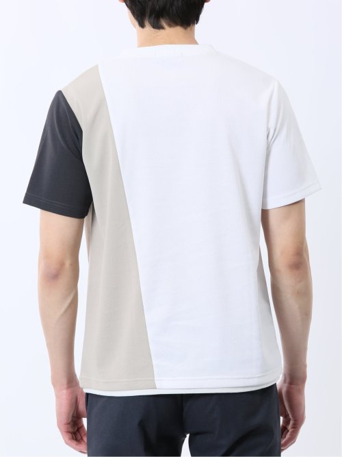 ポンチ配色 クルーネック半袖Tシャツ