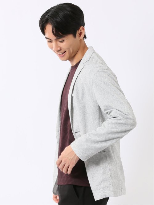 カットジャケット メンズ 軽量 速乾 ウォッシャブル メッシュ ドビー 2ボタン テーラード