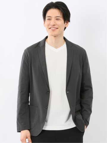 ストレッチ マイクロドット メッシュ 2ボタン ジャケット