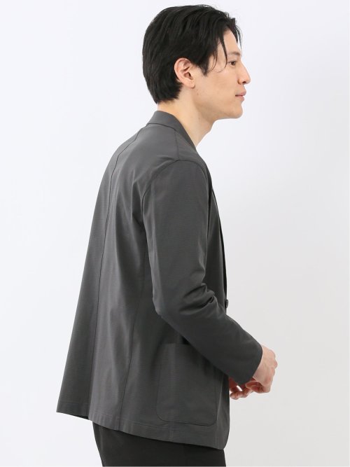 ストレッチ マイクロドット メッシュ 2ボタン ジャケット