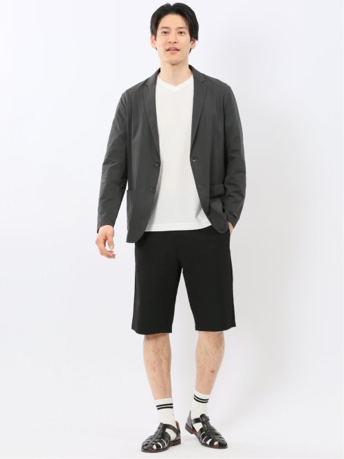 ストレッチ マイクロドット メッシュ 2ボタン ジャケット