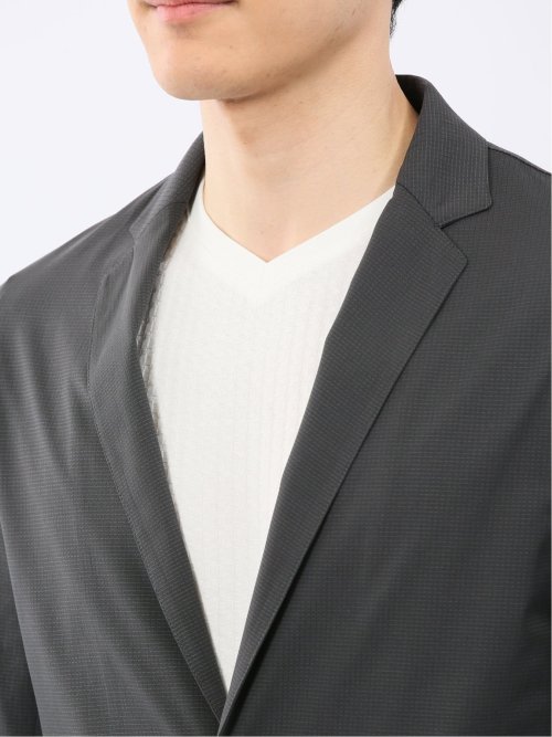 ストレッチ マイクロドット メッシュ 2ボタン ジャケット