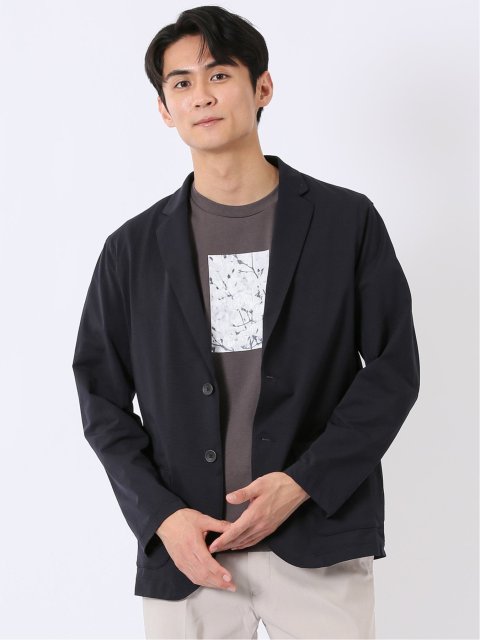 ストレッチ マイクロドット メッシュ 2ボタン ジャケット