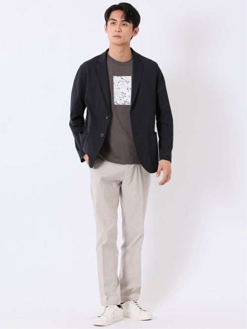 ストレッチ マイクロドット メッシュ 2ボタン ジャケット