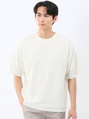 ダイヤ柄 クルー プルオーバー & 半袖 Tシャツ アンサンブル