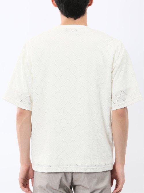 ダイヤ柄 クルー プルオーバー & 半袖 Tシャツ アンサンブル