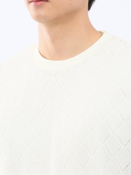 ダイヤ柄 クルー プルオーバー & 半袖 Tシャツ アンサンブル