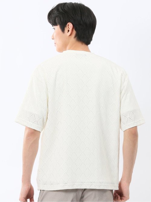 ダイヤ柄 クルー プルオーバー & 半袖 Tシャツ アンサンブル