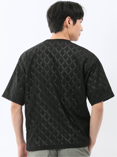 ダイヤ柄 クルー プルオーバー & 半袖 Tシャツ アンサンブル