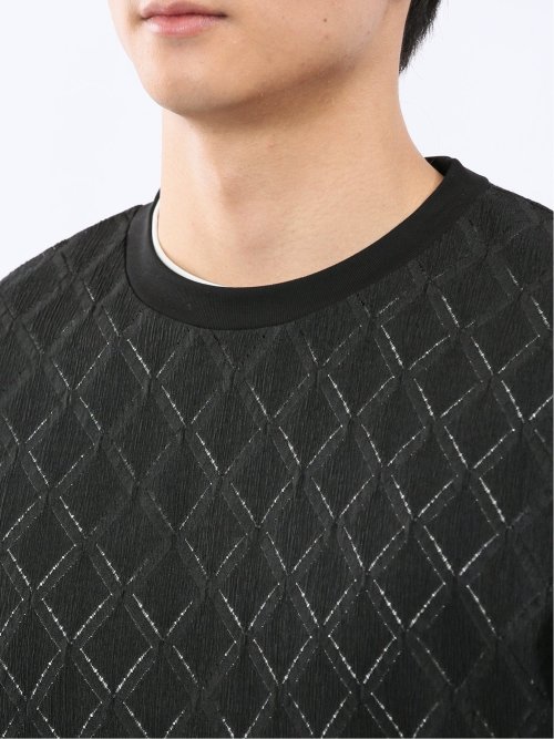 ダイヤ柄 クルー プルオーバー & 半袖 Tシャツ アンサンブル