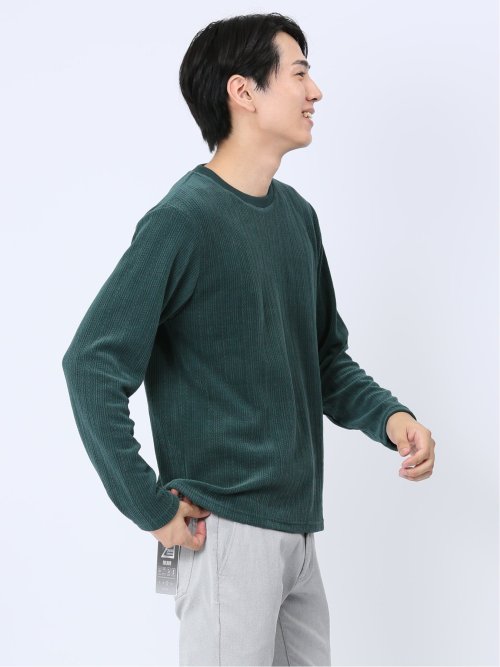 ジャガードモール クルーネック長袖Ｔシャツ
