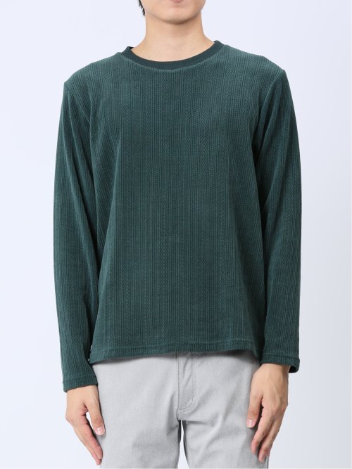 ジャガードモール クルーネック長袖Ｔシャツ