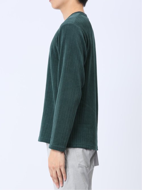 ジャガードモール クルーネック長袖Ｔシャツ